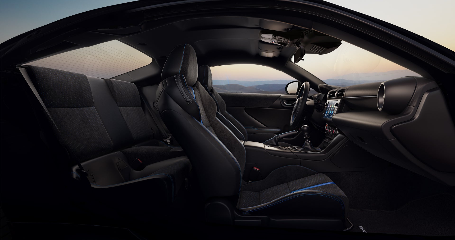 2027 Subaru BRZ tS Shown in Black/Blue Ultrasuede® & Leather