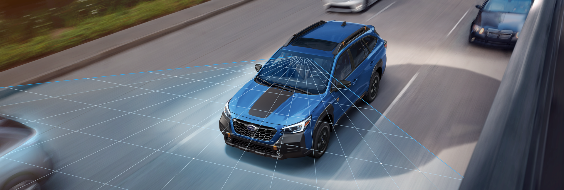 A photo illustration of the EyeSight Driver Assist Technology on the 2023 Outback Wilderness. | Dutch Miller Subaru in Charleston WV